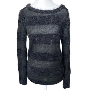 LOFT Black Semi-Sheer Sparkly Eyelash Sweater